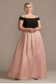 Off-Shoulder Plus Size Gown with Pocketed Skirt Nightway 21935W