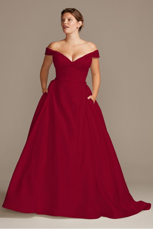 Off Shoulder Satin Gown Tall Plus Wedding Dress  Collection 4XL9WG3979