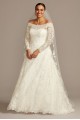 Off-The-Shoulder Plus Size A-Line Wedding Dress  8CWG765