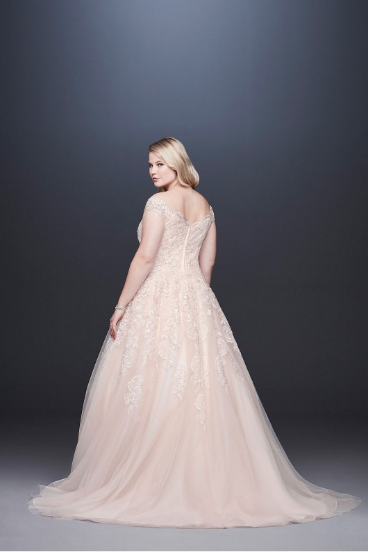 Off-the-Shoulder Applique Plus Size Wedding Dress  Collection 9WG3940