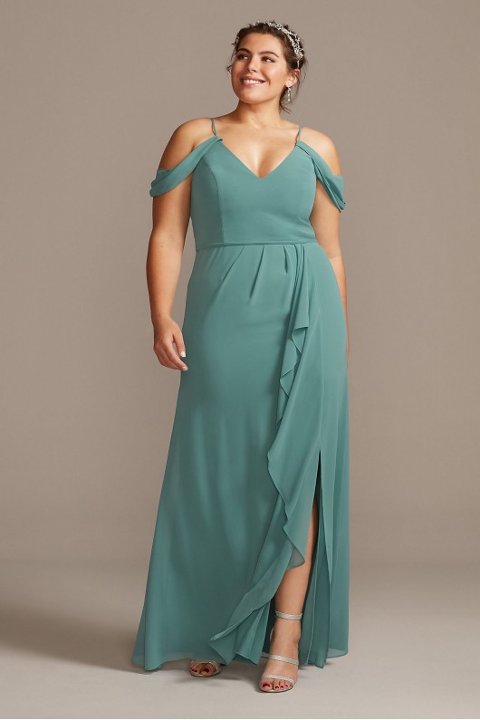 Off-the-Shoulder Bridesmaid Dress with Cascade  F20010