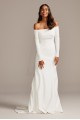 Off-the-Shoulder Button Back Petite Wedding Dress  Collection 7WG3990