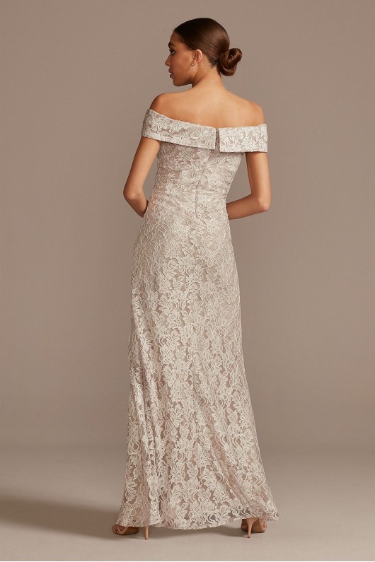 Off the Shoulder Lace Gown with Embellished Detail Alex Evenings 81122267
