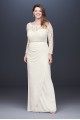 Off-the-Shoulder Long Sleeve Lace Plus Size Gown DB Studio 184213DBW