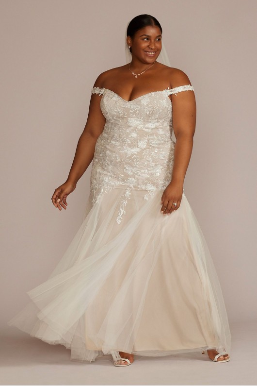Off the Shoulder Mermaid Plus Size Wedding Gown DB Studio 9WG4059