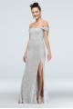 Off-the-Shoulder Metallic Lace Dress with Slit City Triangles 3622BE4B