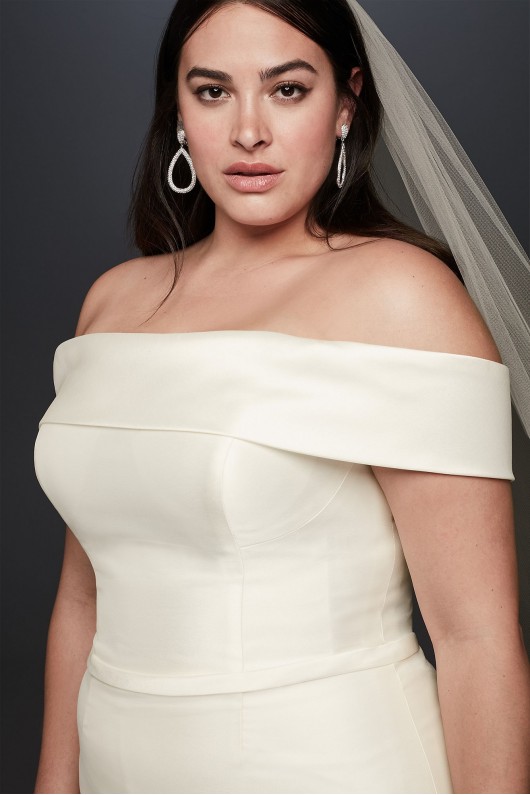Off-the-Shoulder Mikado Plus Size Wedding Dress  Collection 9WG3880