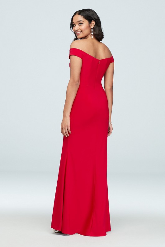 Off the Shoulder Notch Mermaid Gown with Slit Xscape 2318X