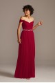 Off-the-Shoulder Pleated Soft Net Bridesmaid Dress  F20116