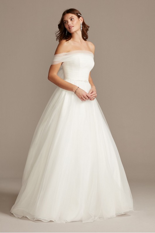 Off the Shoulder Pleated Tulle Wedding Dress  Collection WG3976