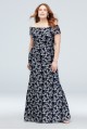 Off the Shoulder Popover Lace Plus Size Gown Betsy and Adam A22182W
