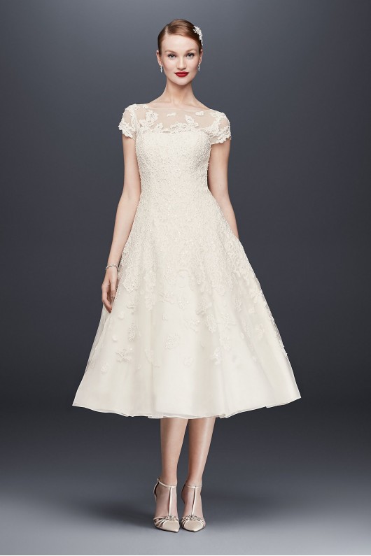  Cap Sleeve Illusion Wedding Dress  CMK513