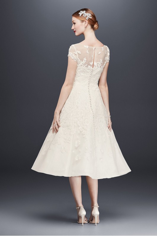  Cap Sleeve Illusion Wedding Dress  CMK513