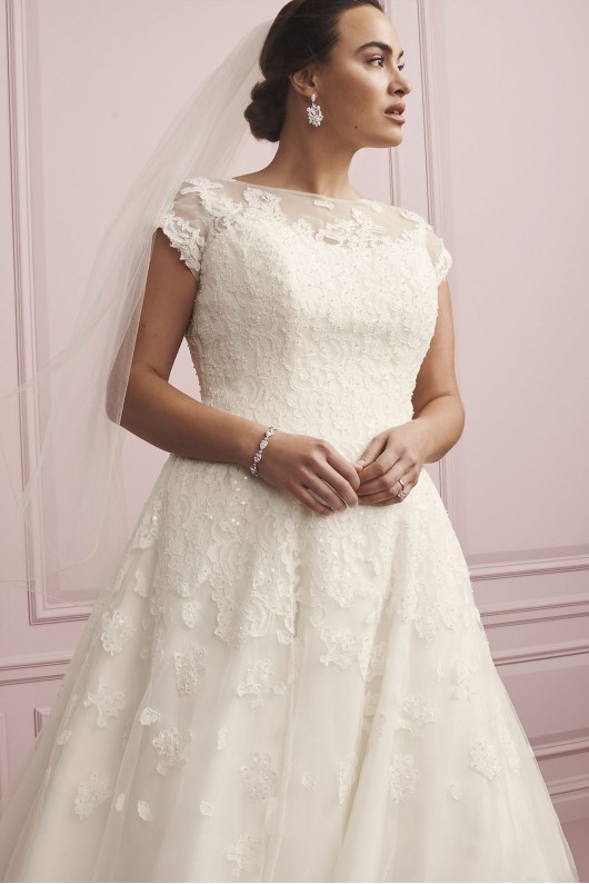  Cap Sleeve Tea Length Wedding Dress  8CMK513