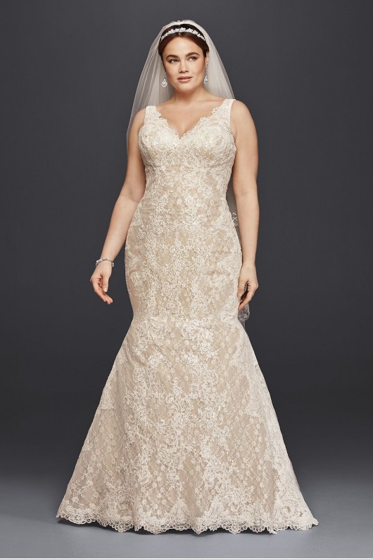  Plus Size Lace Trumpet Wedding Dress  8CWG747