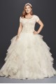  Plus Size Modest Ruffle Wedding Dress  8SLCWG568