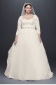  Plus Size Organza 3/4 Wedding Dress  8CWG731