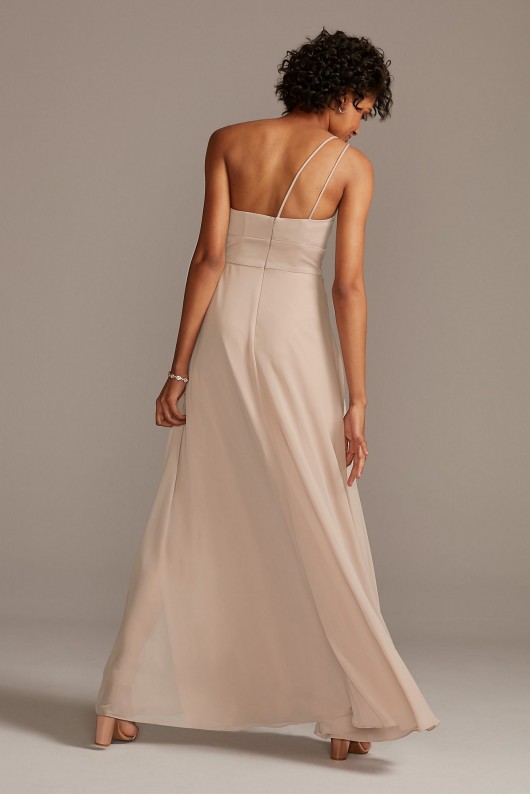 One-Shoulder Crepe-Back Satin Bridesmaid Dress  F20169