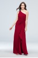 One Shoulder Twisted Knot Cascade Bridesmaid Dress  F19990