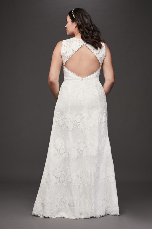 Open Back Lace Illusion Plus Size Wedding Dress Galina 9WG3953