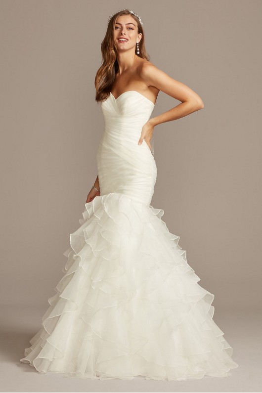Organza Mermaid Wedding Dress with Lace-Up Back  Collection 4XLWG3832