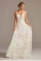 Pave Crystal Beaded Double Strap Wedding Dress  SWG840