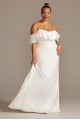 Pearl Trimmed Off-Shoulder Plus Size Wedding Dress  Collection 9WG3984