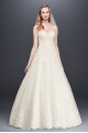 Petite Beaded Lace Tulle Ball Gown Wedding Dress Jewel 7V3836