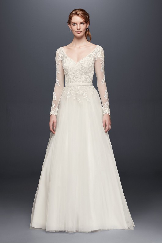 Petite Long Sleeve Wedding Dress With Low Back  Collection 7WG3831