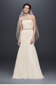 Petite Strapless Lace Trumpet with Tulle Skirt Galina 7KP3765