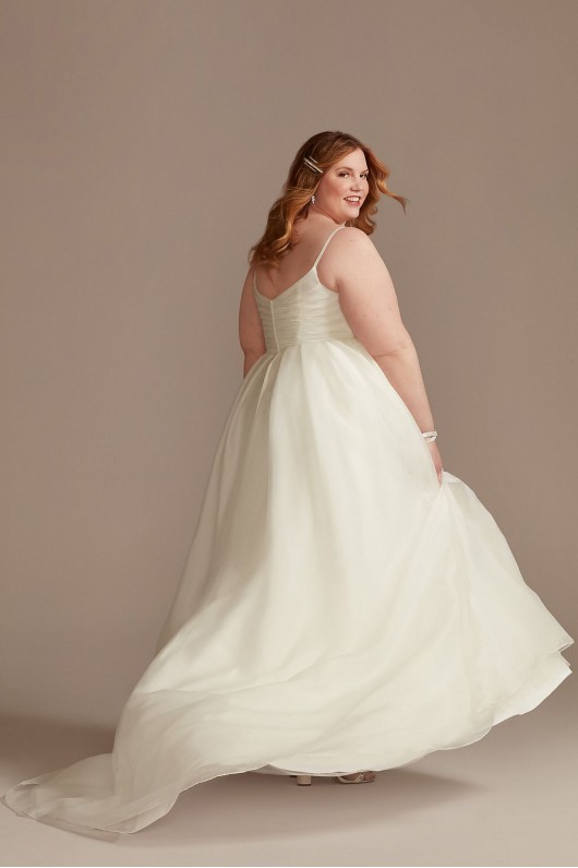 Pleated A-Line Plus Size Wedding Dress with Slit DB Studio 9WG4029