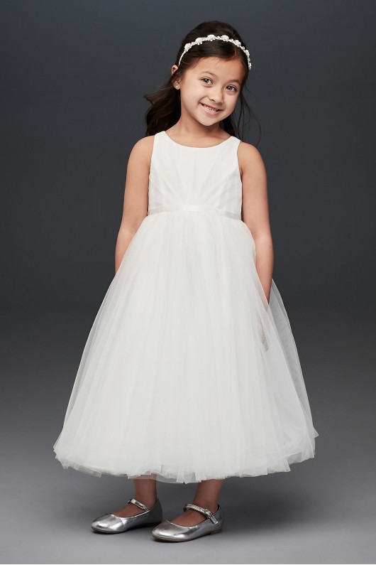 Pleated Ball Gown Flower Girl Dress with Back Bow  CR1403
