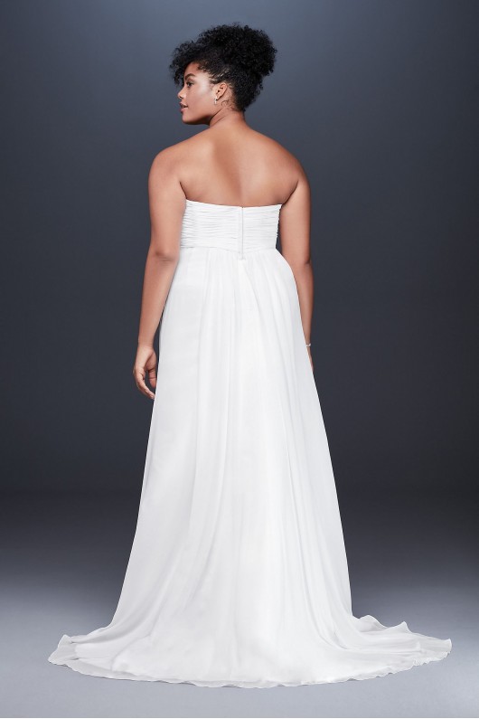 Pleated Chiffon Plus Size Wedding Dress with Beads  Collection 9OP1350