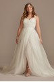 Pleated Organza A-Line Wedding Dress with Slit DB Studio WG4029