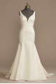 Plunge Mermaid Satin Tall Plus Wedding Dress DB Studio 4XL9WG4016