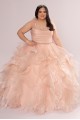 Plus Convertible Ruffle Tulle Quince Dress Fifteen Roses 8FR2101