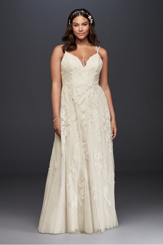 Plus Size A-Line Wedding Dress with Double Straps Melissa Sweet 8NTMS251177