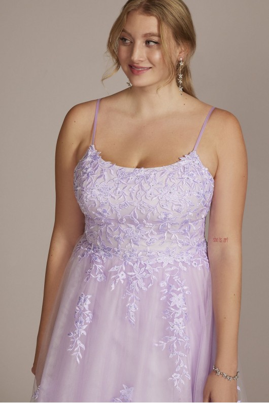 Plus Size Embroidered Lace Tulle A-Line Dress Jules and Cleo WBM2780W