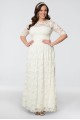 Plus Size Lace Illusion Wedding Gown Kiyonna 14130904DB