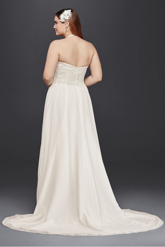 Plus Size Lace Sheath Halter Wedding Dress Galina 9WG3819