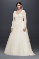Plus Size Long Sleeve Wedding Dress With Low Back  Collection 9WG3831