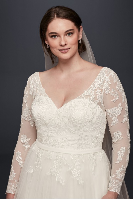 Plus Size Long Sleeve Wedding Dress With Low Back  Collection 9WG3831
