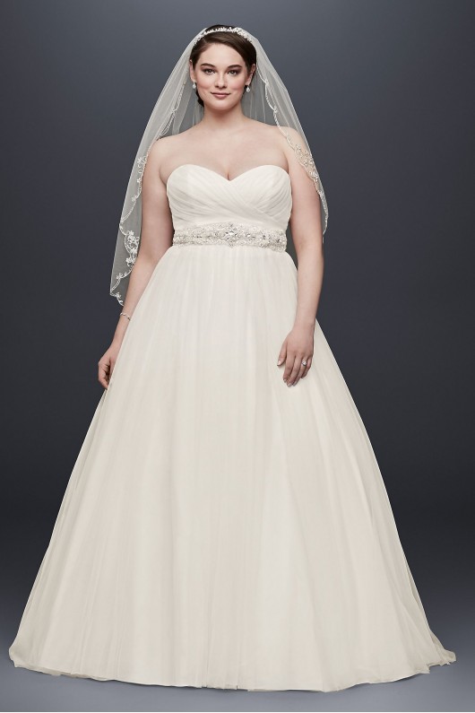 Plus Size Strapless Sweetheart Tulle Wedding Dress  Collection 9WG3802