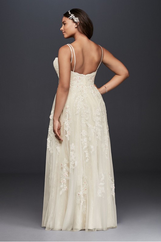 Plus Size Tall Wedding Dress with Spaghetti Straps Melissa Sweet 4XL8NTMS251177