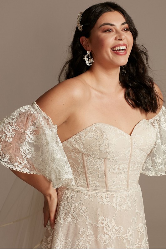 Plus Size Wedding Dress with Removable Sleeves Melissa Sweet 8MS161231