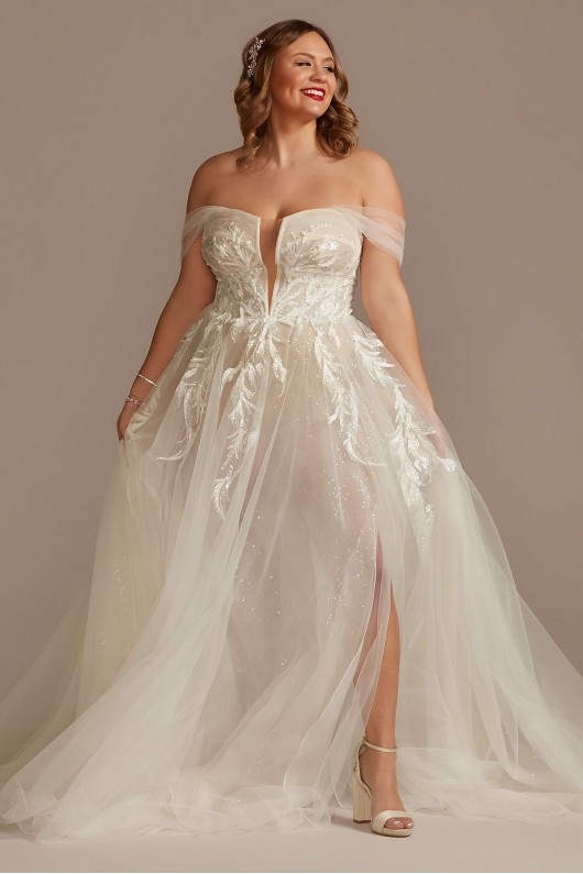 Plus Tulle Bodysuit Wedding Dress with Straps  9MBSWG898