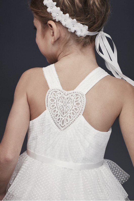Point dEsprit Flower Girl Dress with Heart Detail  CR1397