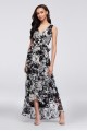 Printed Chiffon Faux-Wrap Bridesmaid Dress  F19748P