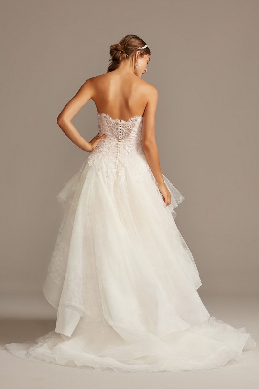Printed Tulle Wedding Dress with Tiered Skirt  CWG845