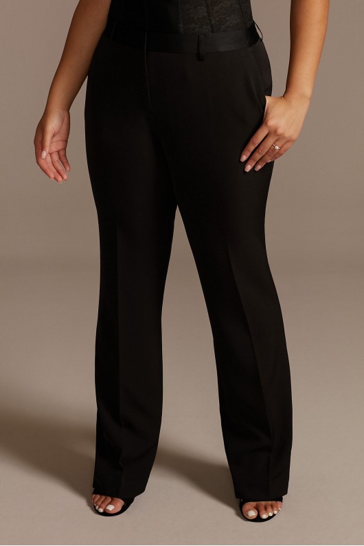 Relaxed Leg Plus Size Suit Pants with Satin Waist  Collection 9WG4002